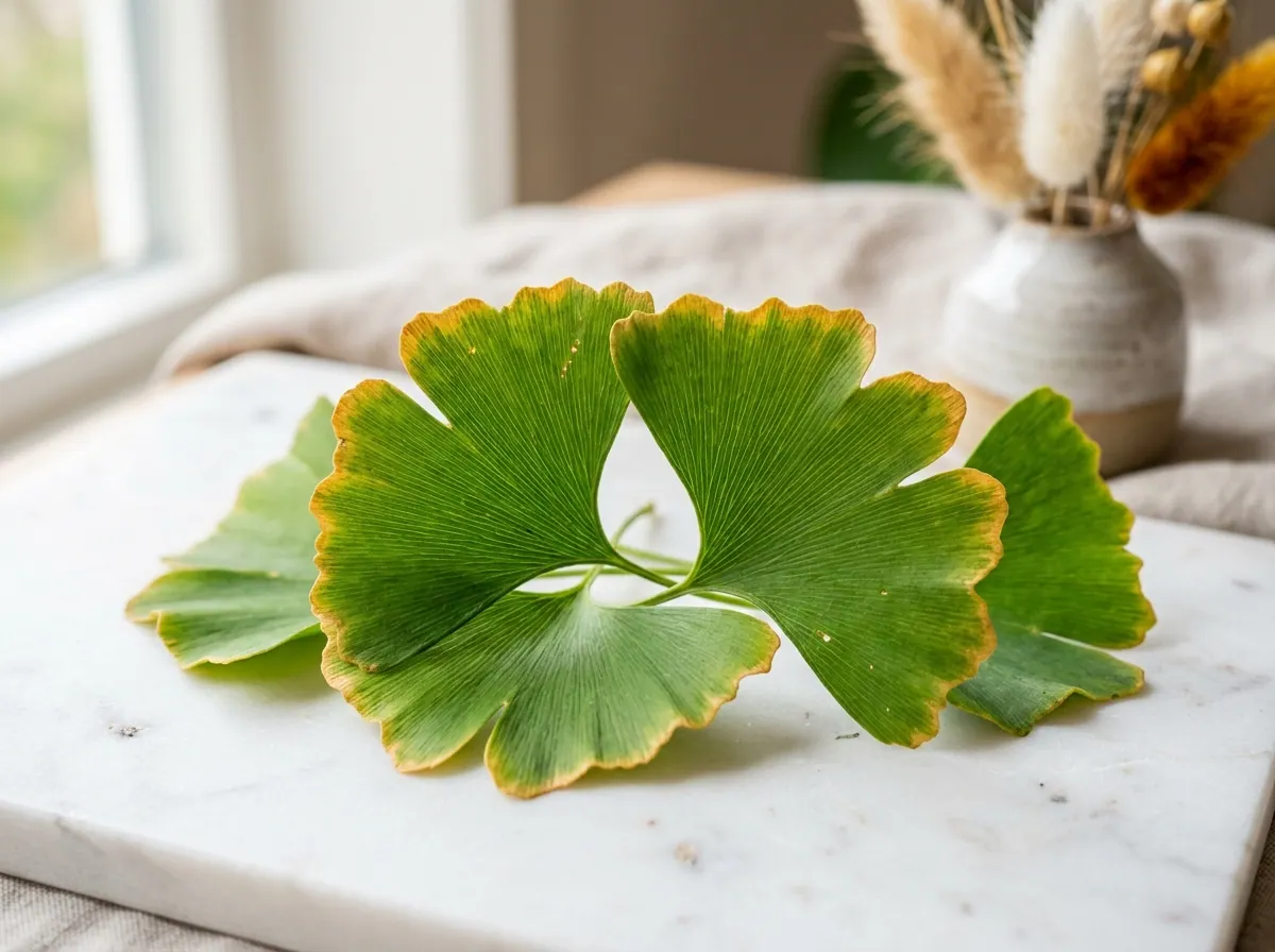 Ginkgo biloba blad - örttillskott för daglig öronhälsorutin