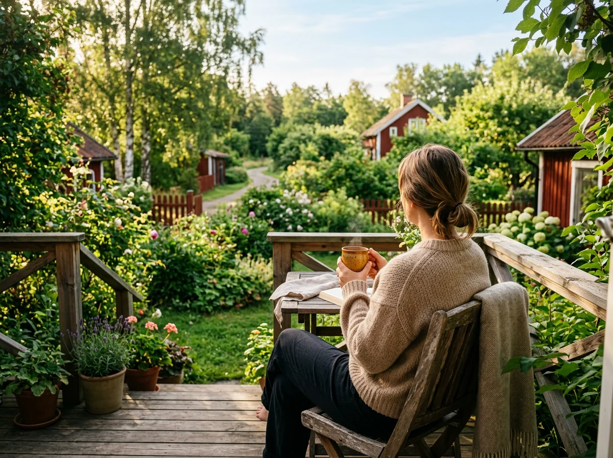 Person i lugn och aktiv vardagsmiljö - örttillskott för välmående